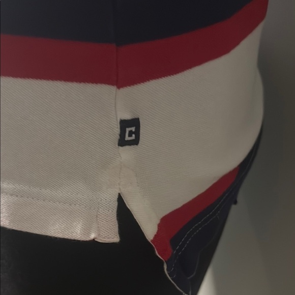 Chaps Red and Blue Polo Shirt Classic Striped Design - Picture 13 of 14